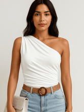 Blusa-Feminina-Guila-Um-Ombro-Pregueada-Branco-loline-01