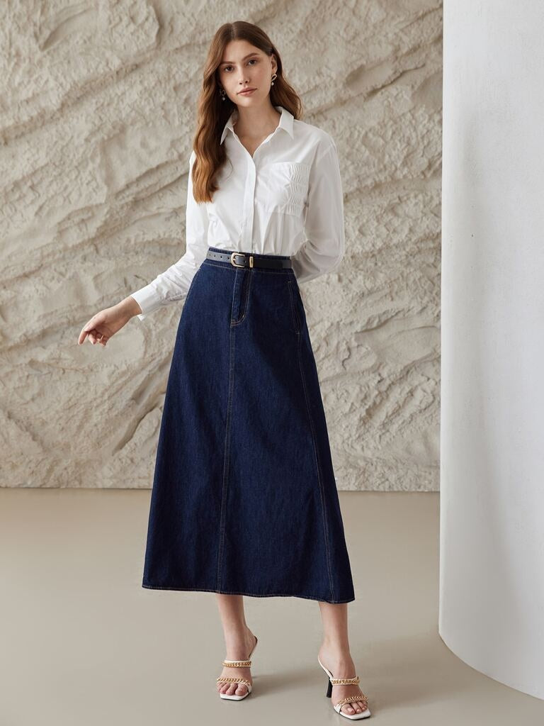 Saia preta rodada sale midi (Jardineira saia sales rodada retail midi)