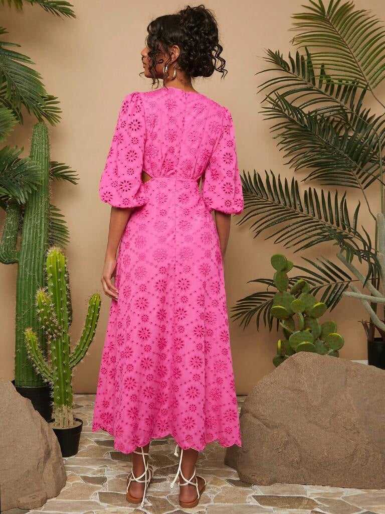 Vestido-Longo-Rosa-Decote-em-V-Guiana-Loline-02