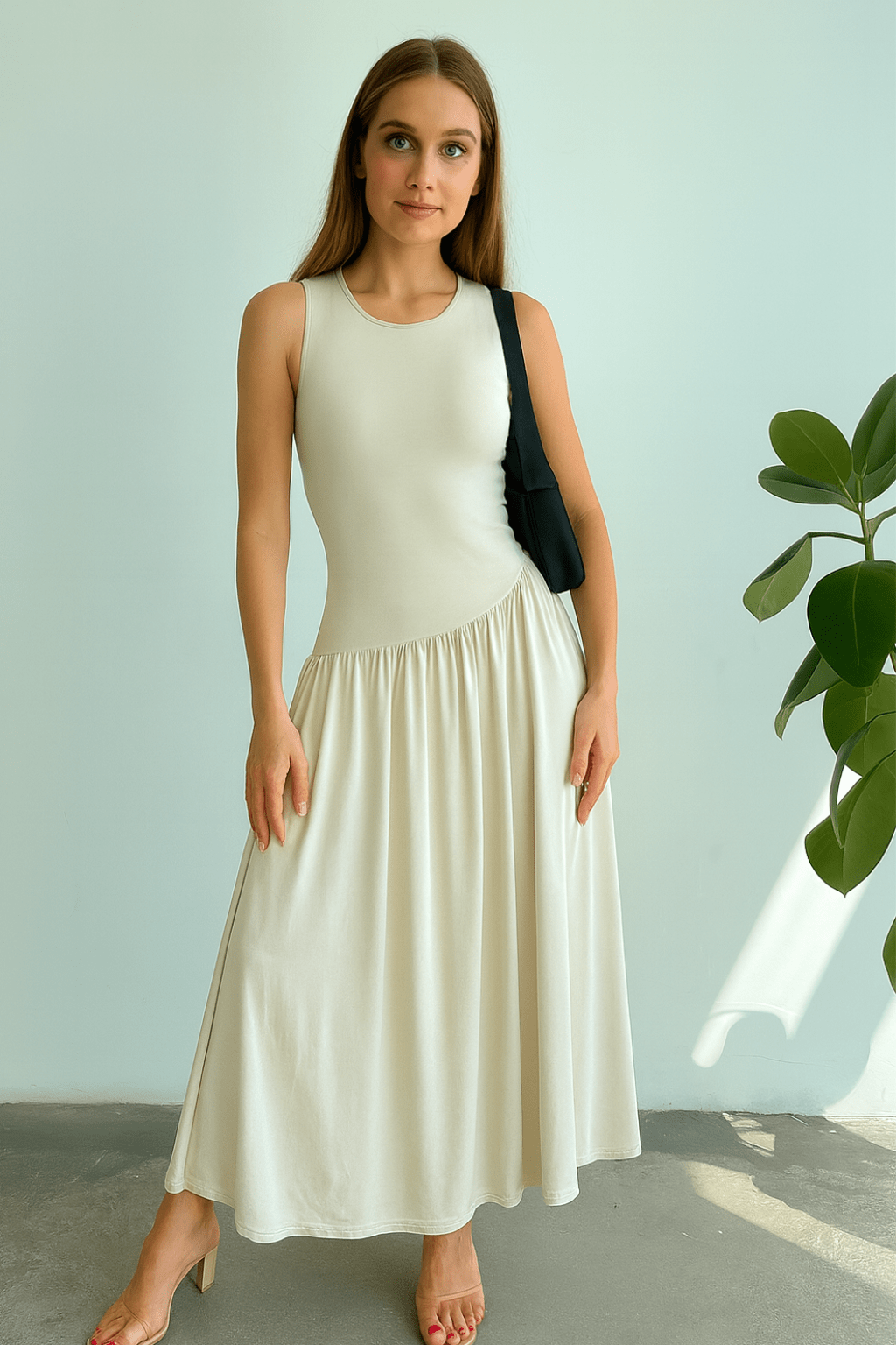 Vestido-Meline-Longo-Cintura-Franzida-Minimalista-Damasco-LOLINE-013