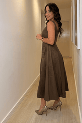 Vestido-Midi-Estilo-Frances-Decote-Quadrado-Marrom-LOLINE-0577