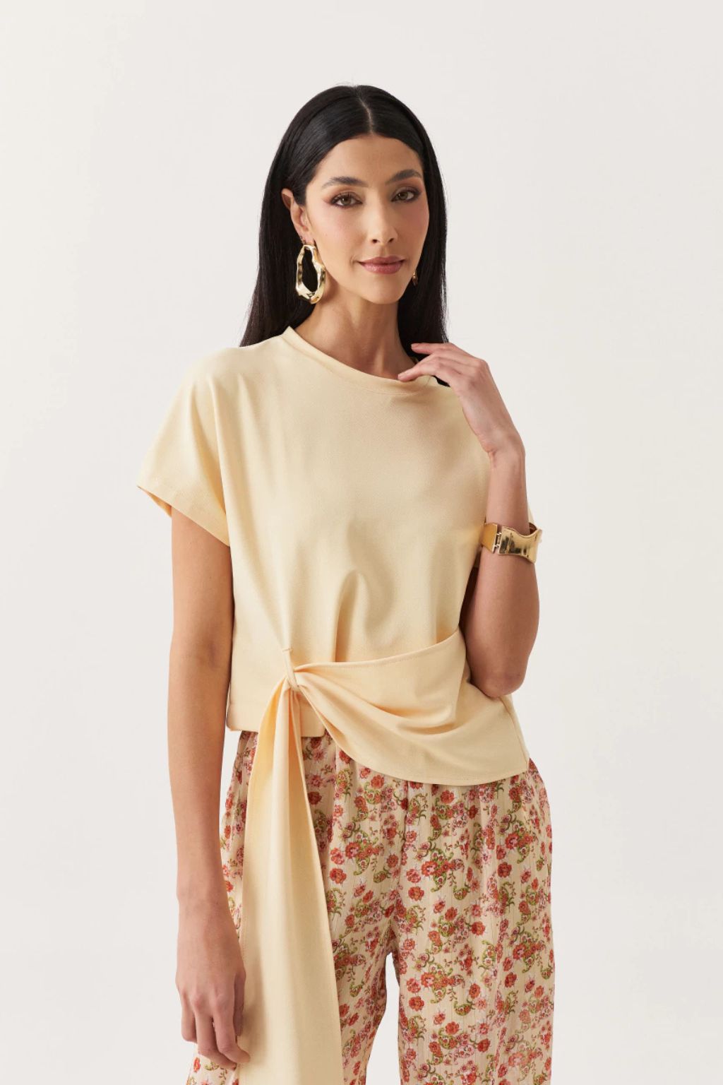 Blusa Ferrara em Malha Sarjada e Manga Japonesa