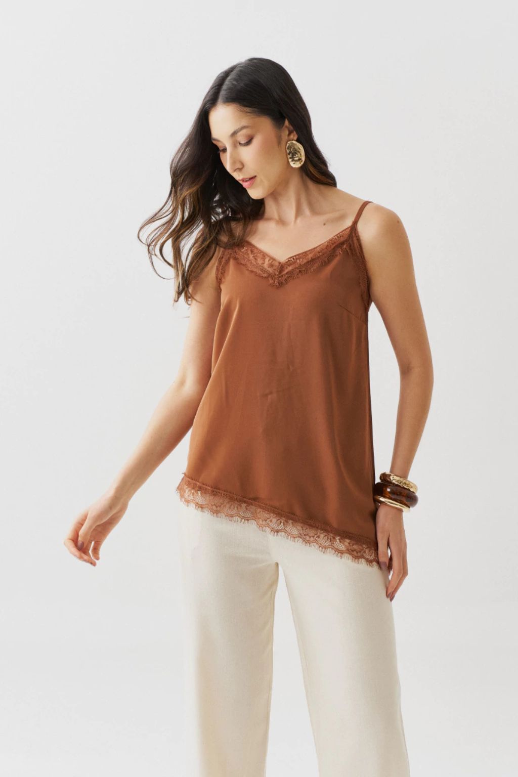 Regata Bellagio em Toque Sedoso com Renda Chantilly