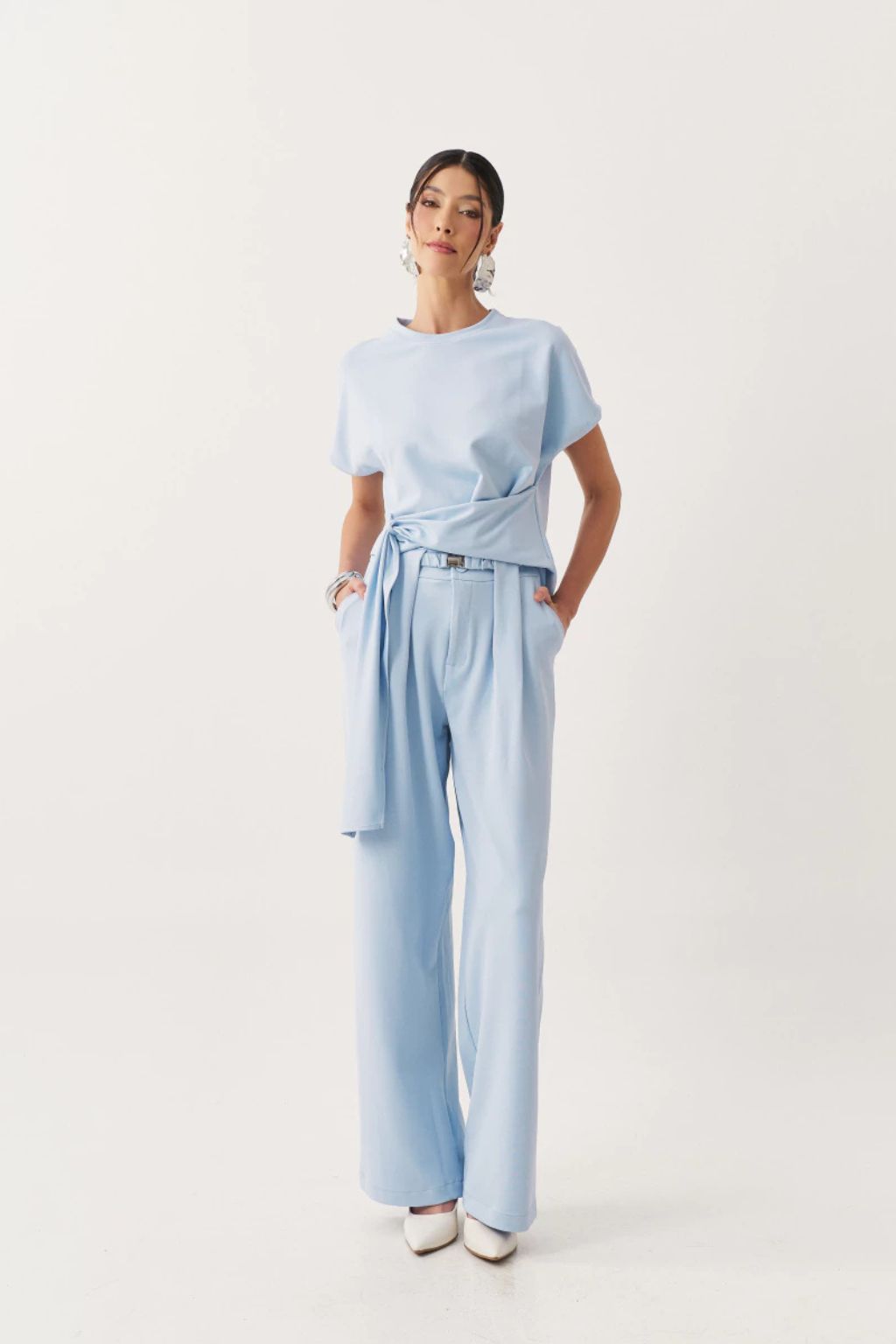 Blusa Ferrara em Malha Sarjada e Manga Japonesa