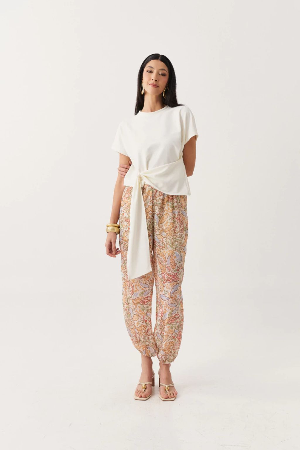 Blusa Ferrara em Malha Sarjada e Manga Japonesa