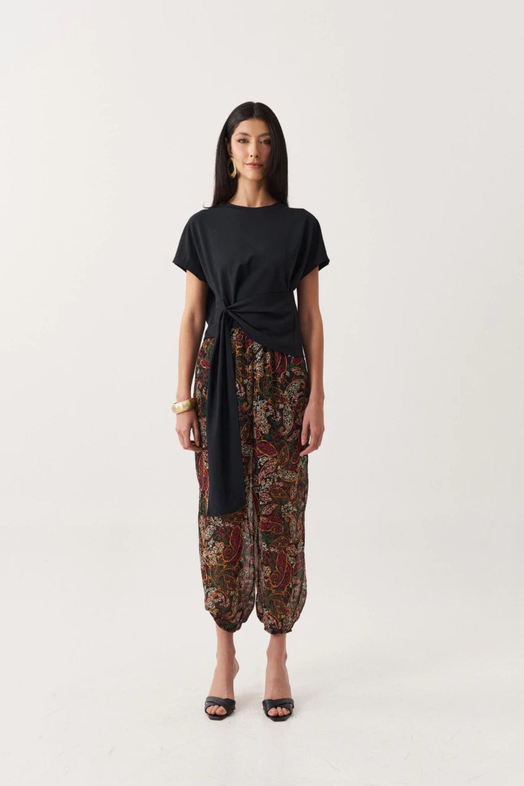 Blusa Ferrara em Malha Sarjada e Manga Japonesa