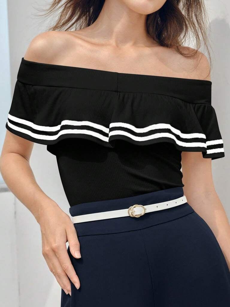 Blusa-Feminina-Com-Babados-e-Estampa-Listrada-Preto-Rieti-Loline-02