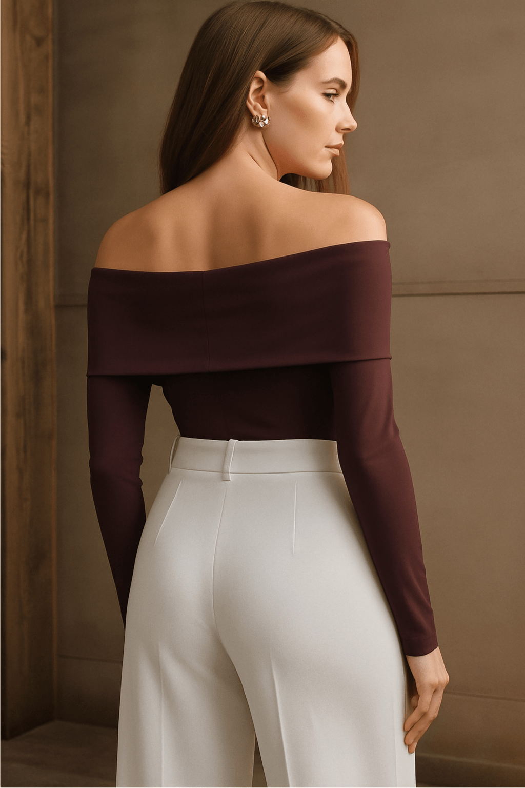 Body-Amélie-Manga-Longa-Com-Ombros-Abertos-e-Nó-Marrom-LOLINE-0188