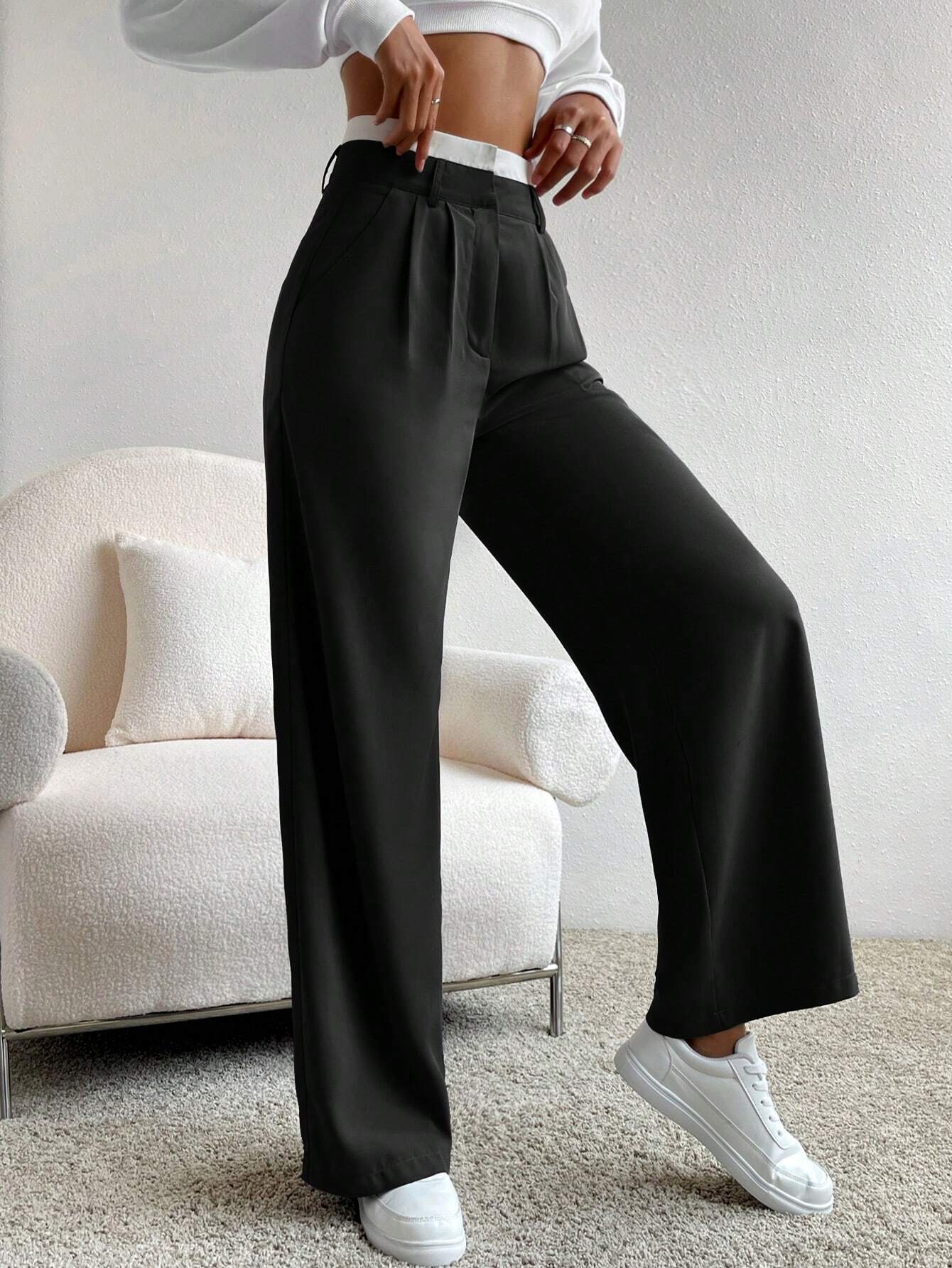 Calca-Feminina-Pantalona-Preto-com-Branco-Loline-04