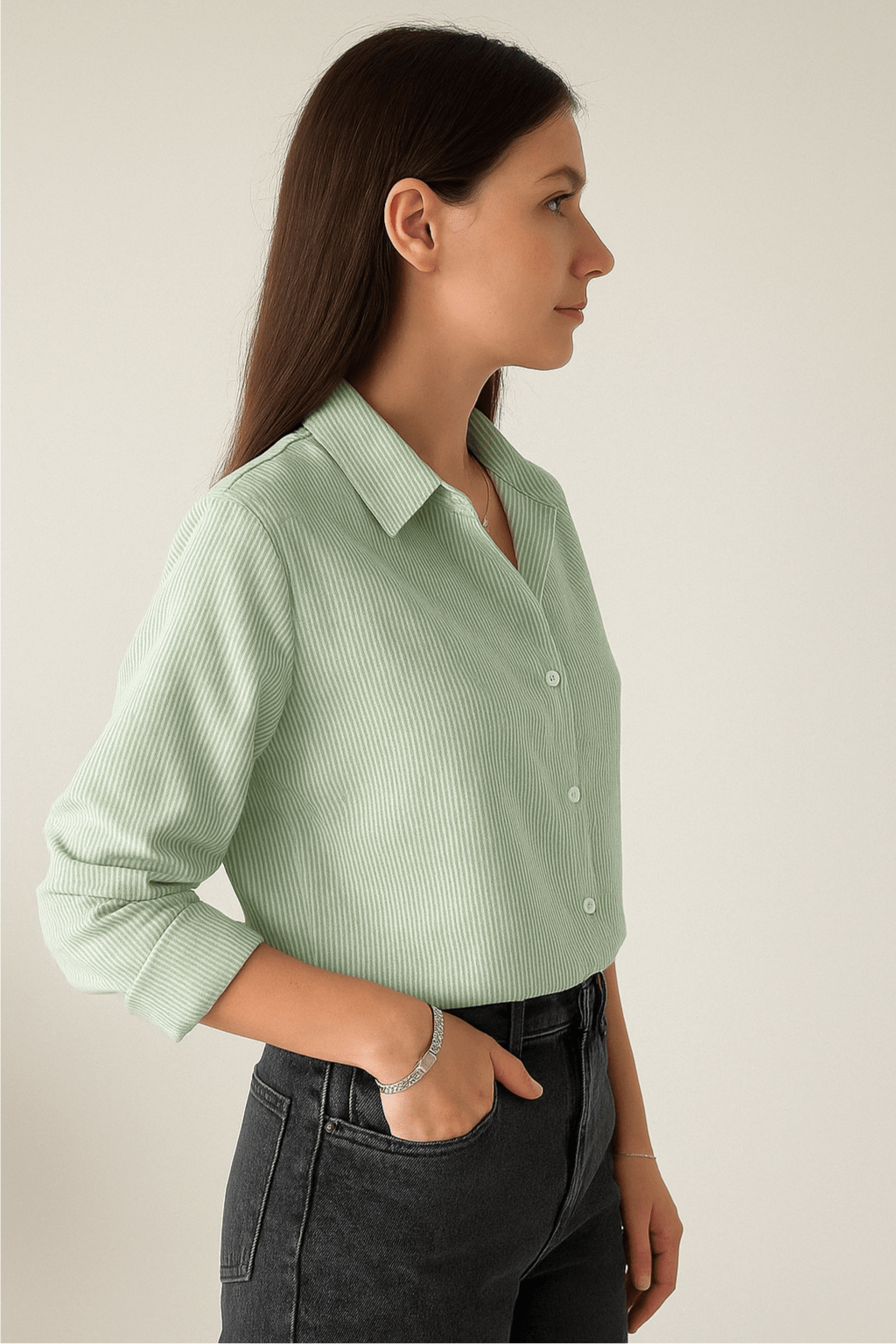 Camisa-Feminina-Listrada-Verde-Manga-Longa-LOLINE-01266