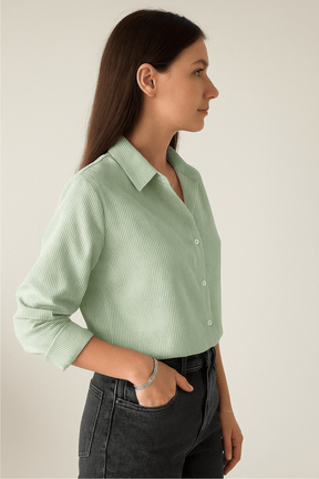 Camisa-Feminina-Listrada-Verde-Manga-Longa-LOLINE-01266