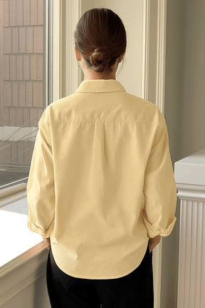 Camisa-Feminina-Manga-Longa-100%-Algodão-Amarelo-LOLINE-012