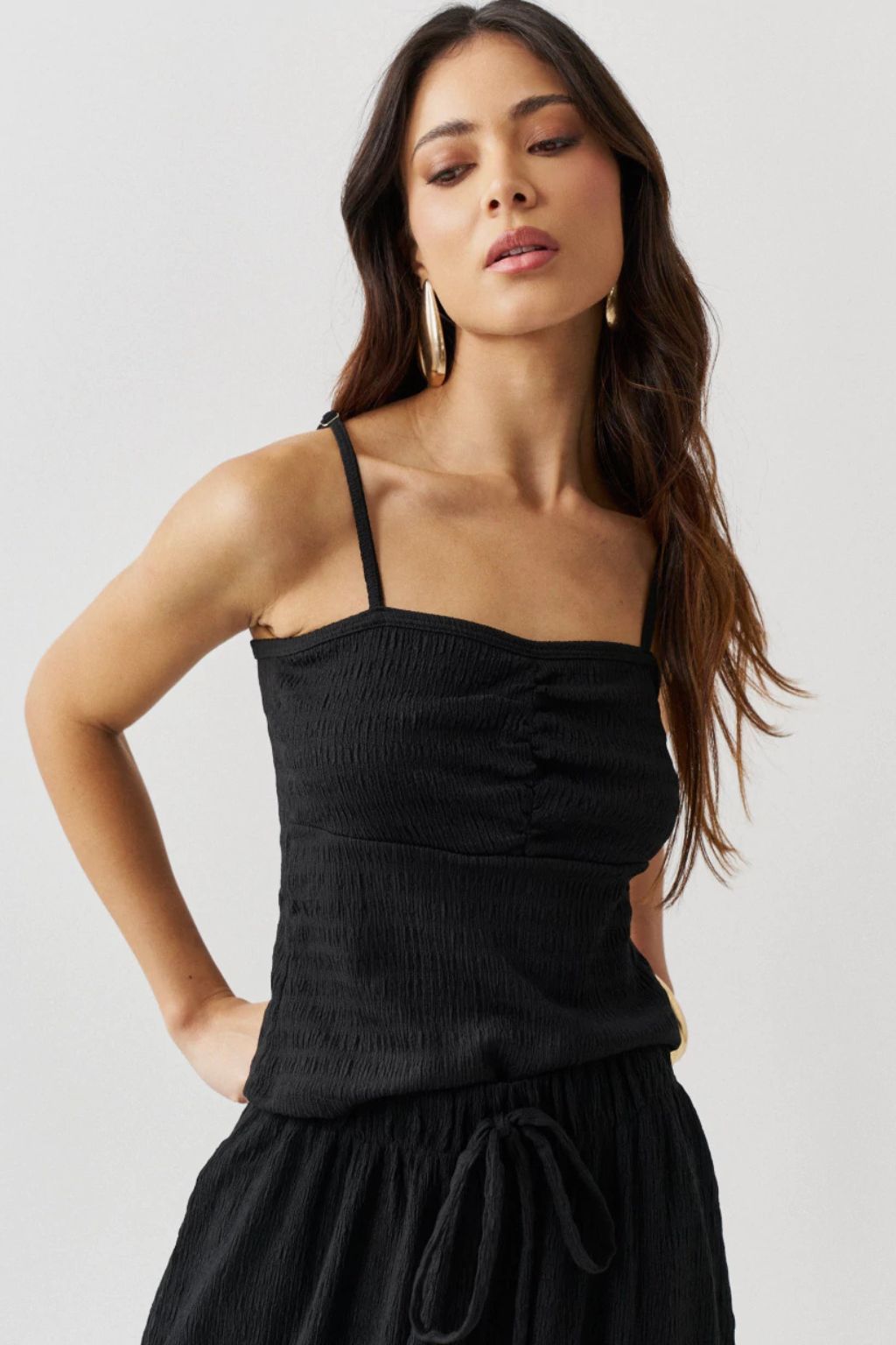 Conjunto-Matera-2-Peças-com-Blusa-Franzida-e-Calça-Aladim-Forrada-LOLINE-0122