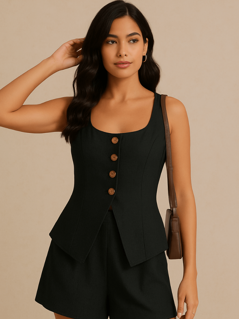 Conjunto-Tania-Short-e-Colete-no-Linho-Preto-loline-01