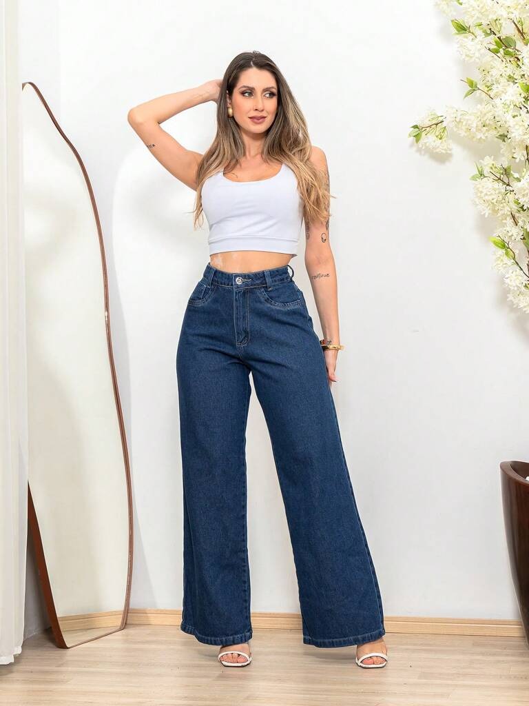 Jeans-Calça-Feminina-Wide-Leg-Tecido-Grosso-Lavagem-Azul-loline-01