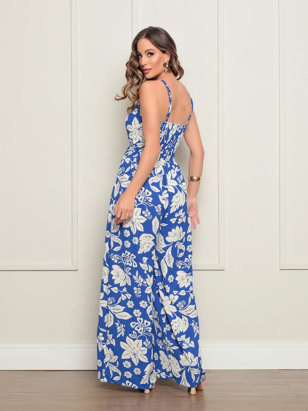 Macacão Feminino Estampado Azul Isís