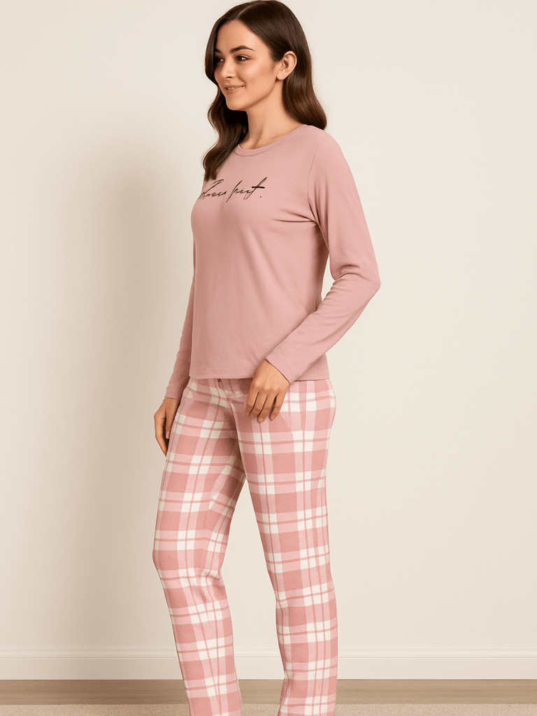 Pijama-Feminino-Conjunto-Manga-Comprida-Xadrez-Rosa-loline-02