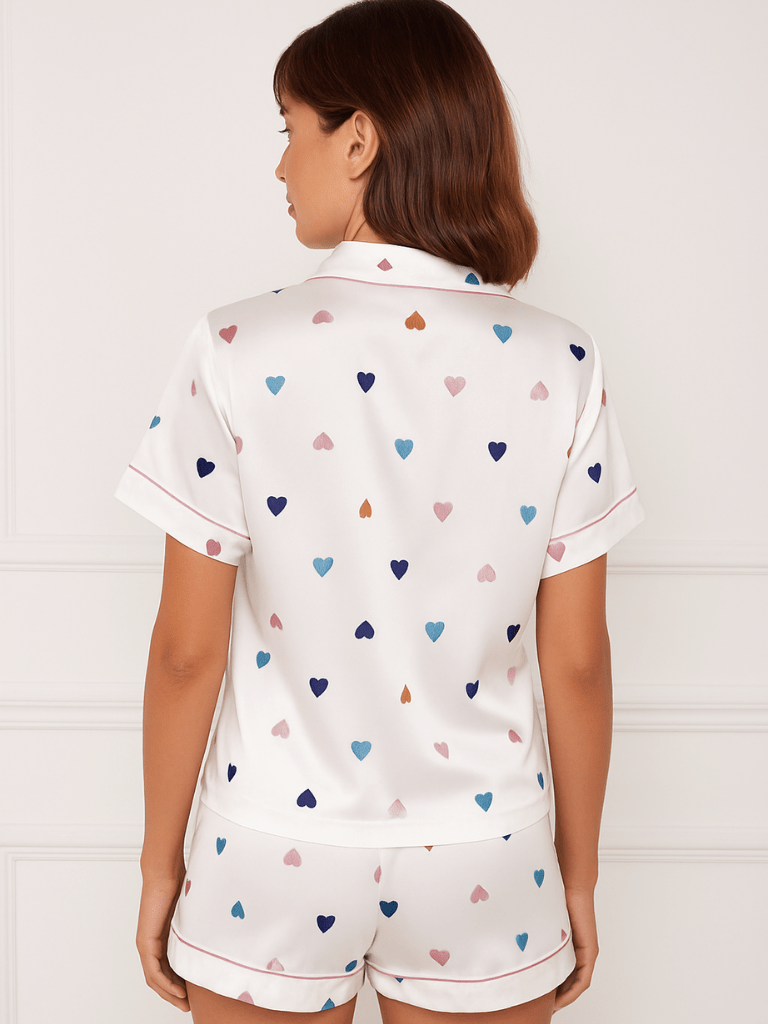 Pijama-Feminino-Conjunto-Manga-Curta-Cetim-Estampa-de-Coração-Branco-loline-04