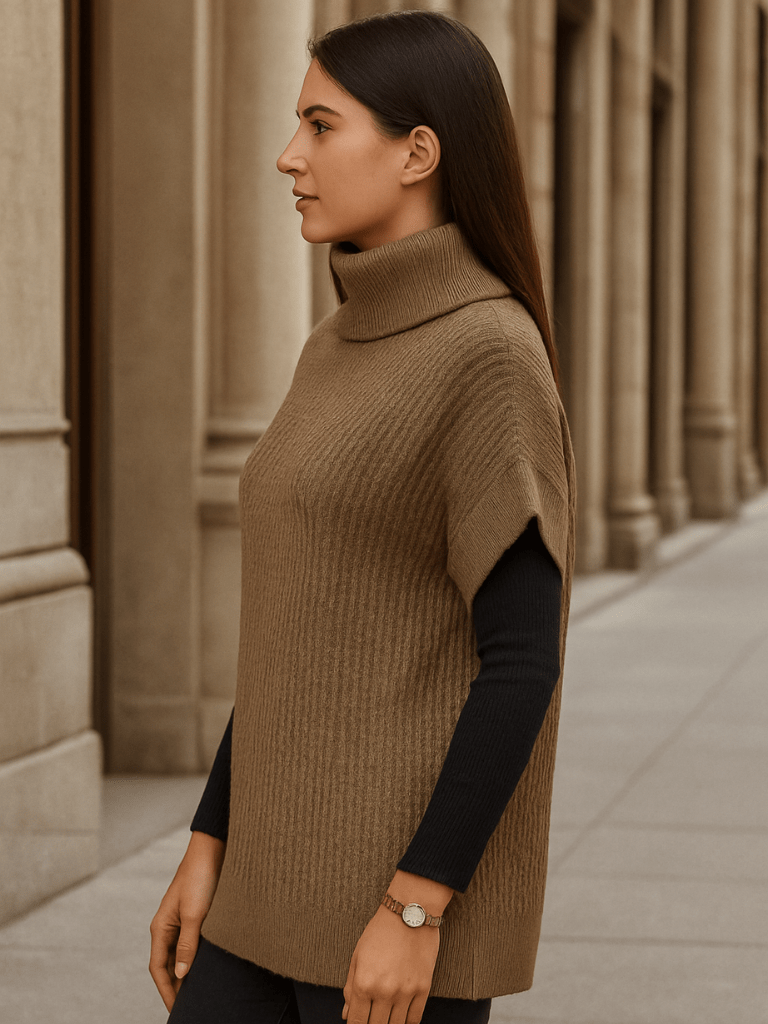 Sueter-Feminino-Gola-Alta-Manga-Asa-de-Morcego-Téo-Marrom-loline-02