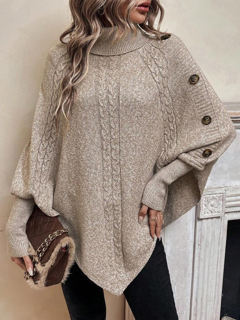 Suéter-Feminino-Gola-Alta-Manga-Longa-Caqui-loline-01