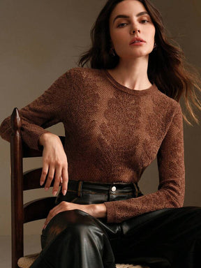 Suéter-Feminino-Gola-Redonda-Lã-Merino-Marrom-loline-01