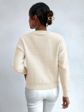 Suéter Feminino Tricot Para Inverno Branco