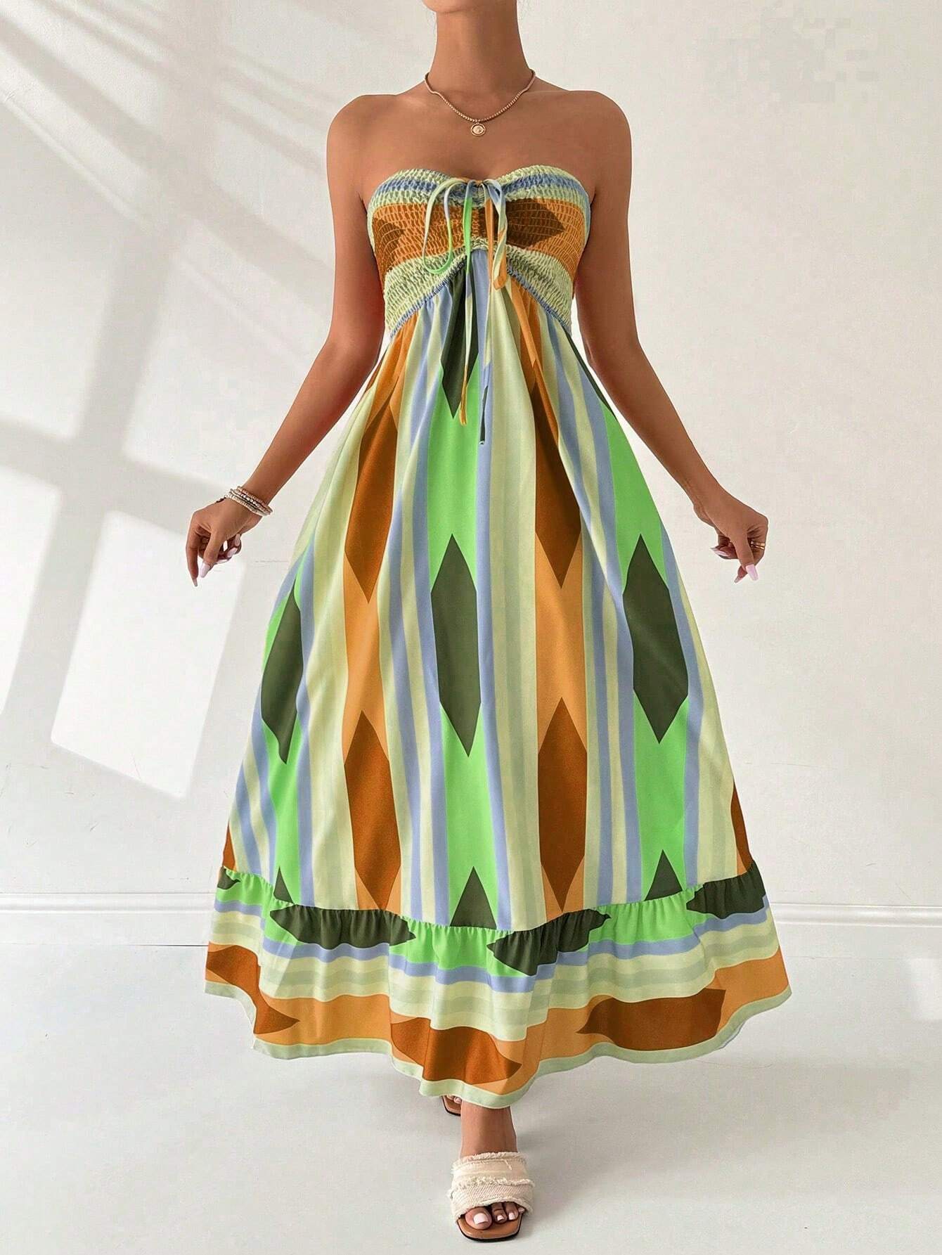 Vestido-Longo-Estampa-Geometrica-Amarelo-Loline-04