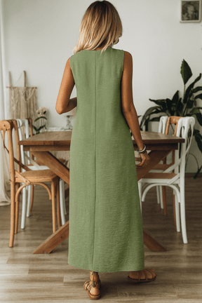 Vestido-Longo-Mangas-com-Decote-Entalhado-Verde-LOLINE-016