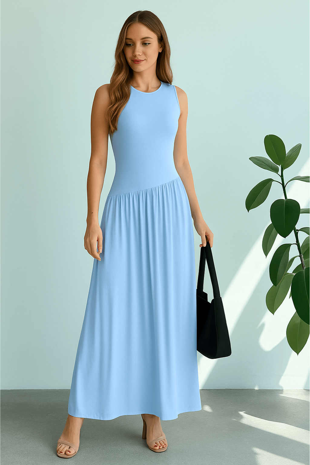 Vestido-Meline-Longo-Cintura-Franzida-Minimalista-Azul-LOLINE-016