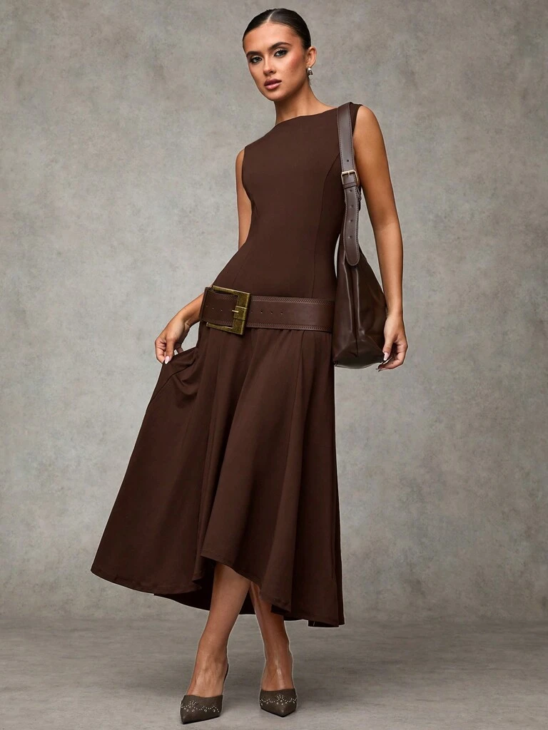 Vestido-Midi-Elegante-sem-Mangas-Cor-Cafe-Tereza-loline--03