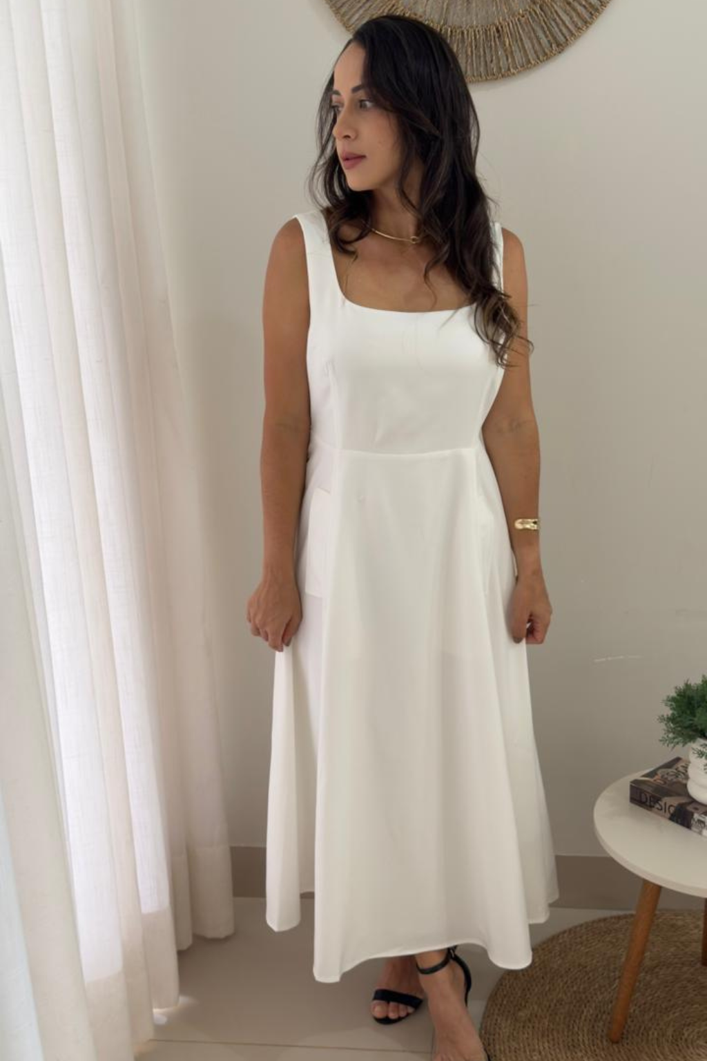Vestido-Midi-Estilo-Frances-Decote-Quadrado-Branco-LOLINE-1110
