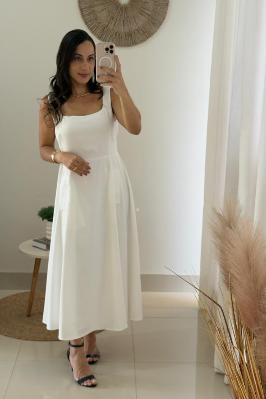 Vestido-Midi-Estilo-Frances-Decote-Quadrado-Branco-LOLINE-118