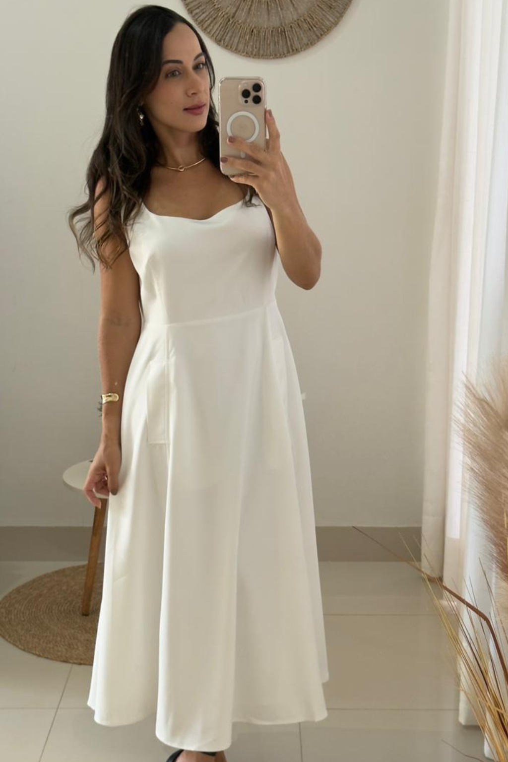 Vestido-Midi-Estilo-Frances-Decote-Quadrado-Branco-LOLINE-119